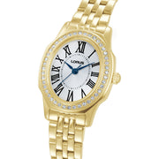 lorus quartz ladies gold plated stone set white dial bracelet watch