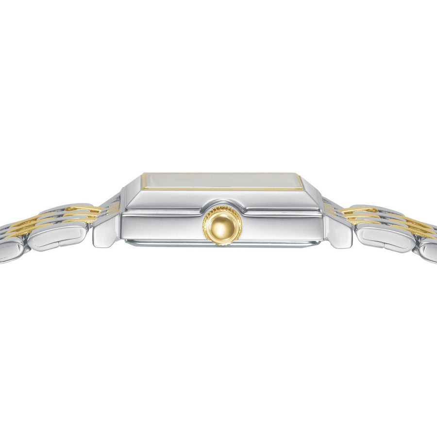 lorus quartz ladies two tone white dial bracelet watch
