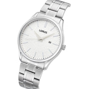 lorus quartz gents stainless steel white dial bracelet watch