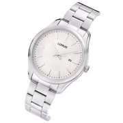 lorus quartz gents stainless steel white dial bracelet watch