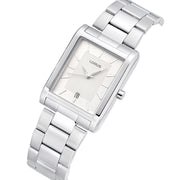 lorus quartz gents stainless steel white dial bracelet watch