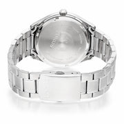 lorus quartz gents stainless steel black dial bracelet watch