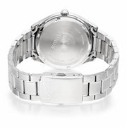 lorus quartz gents stainless steel black dial bracelet watch