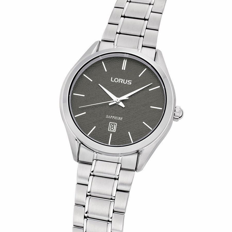 lorus quartz gents stainless steel green dial bracelet watch