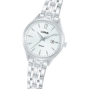 lorus quartz ladies stainless steel white dial bracelet watch