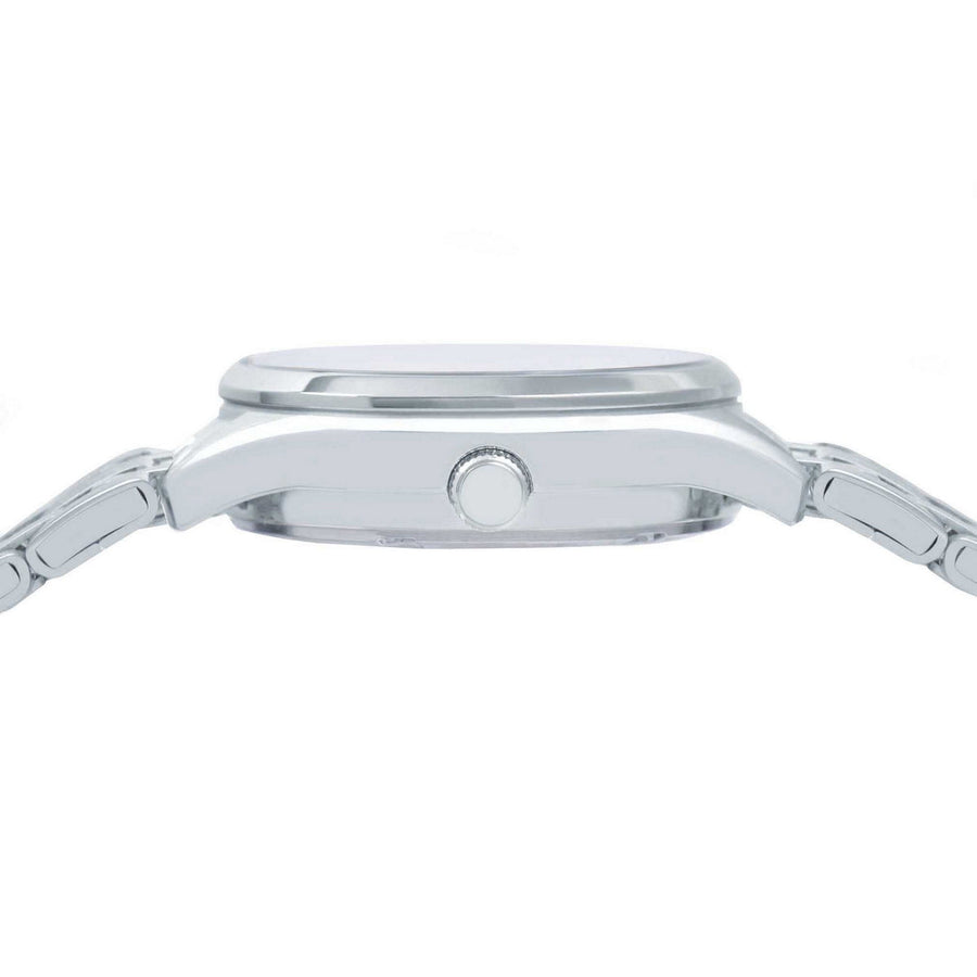 lorus quartz ladies stainless steel white dial bracelet watch