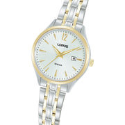 lorus quartz ladies two tone white dial bracelet watch