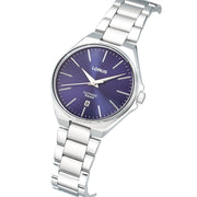 lorus quartz ladies stainless steel blue dial bracelet watch