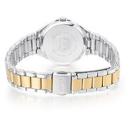 lorus quartz ladies two tone stainless steel white dial bracelet watch