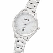 lorus quartz ladies stainless steel white dial bracelet watch
