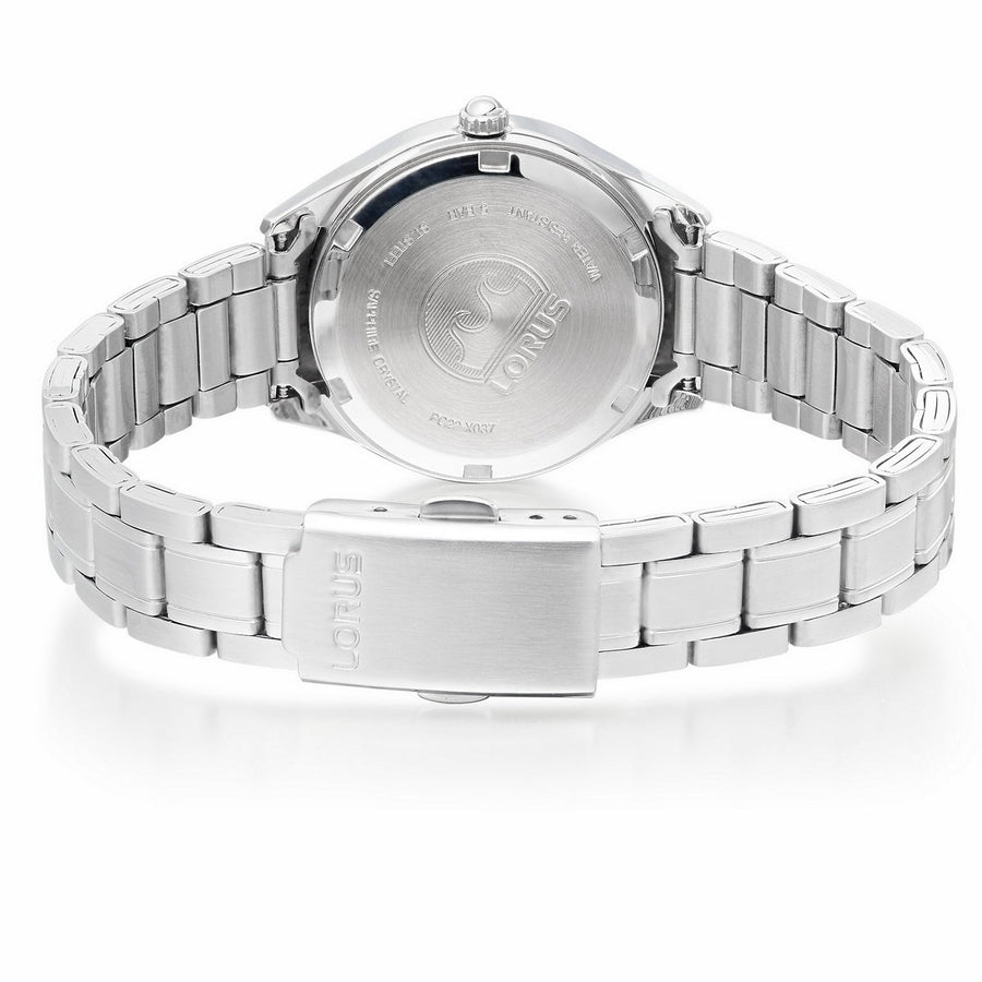 lorus quartz ladies stainless steel white dial bracelet watch