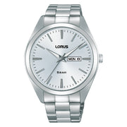 lorus quartz gents stainless steel white dial bracelet watch
