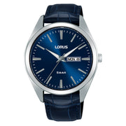 lorus quartz gents stainless steel blue dial strap watch