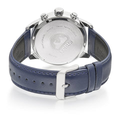 lorus quartz chronograph gents stainless steel blue dial strap watch