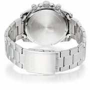 lorus quartz chronograph gents stainless steel black dial bracelet watch