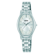 lorus quartz ladies stainless steel white dial bracelet watch