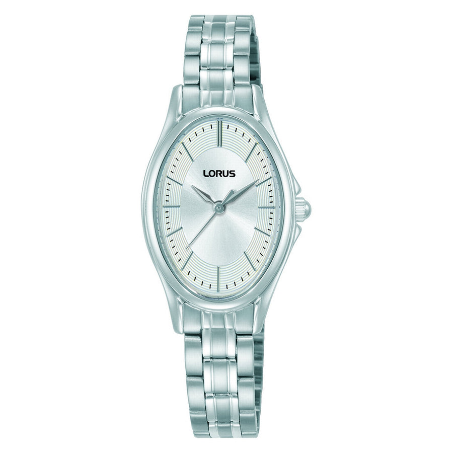 lorus quartz ladies stainless steel white dial bracelet watch