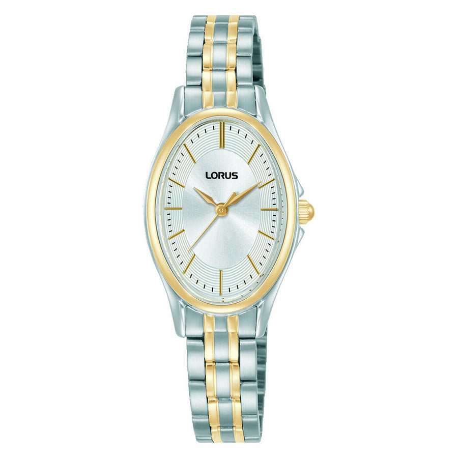 lorus quartz ladies two tone white dial bracelet watch