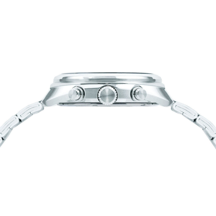 lorus quartz chronograph gents stainless steel blue dial bracelet watch