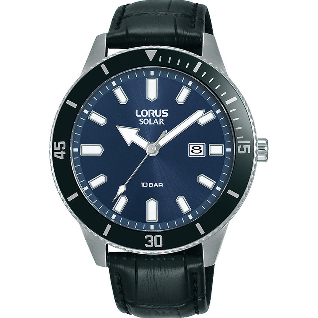 lorus solar stainless steel blue – watch Jewellers dia BROOKS strap