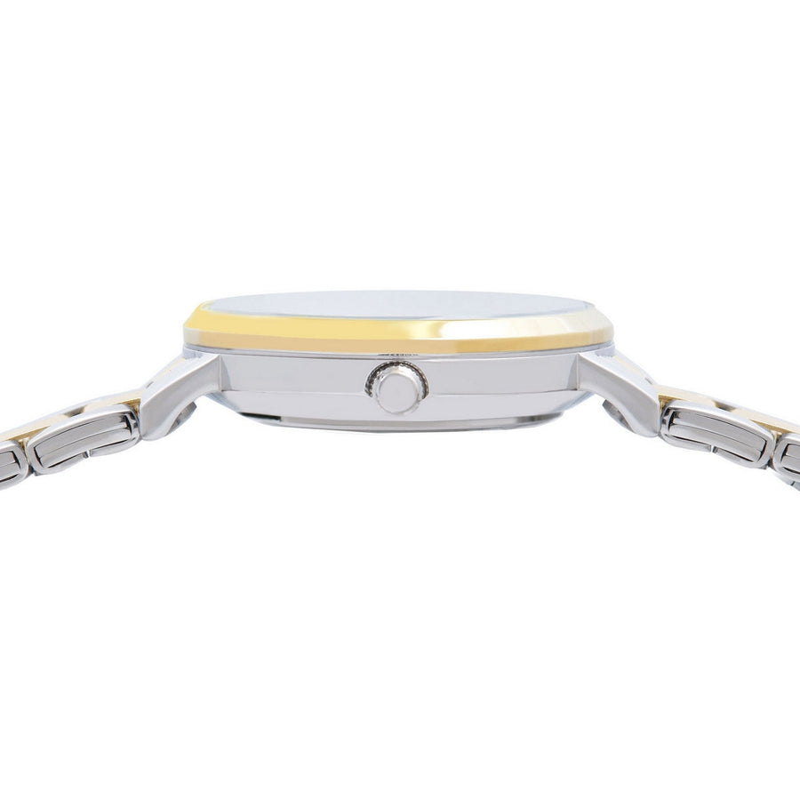 lorus solar ladies two tone silver dial bracelet watch