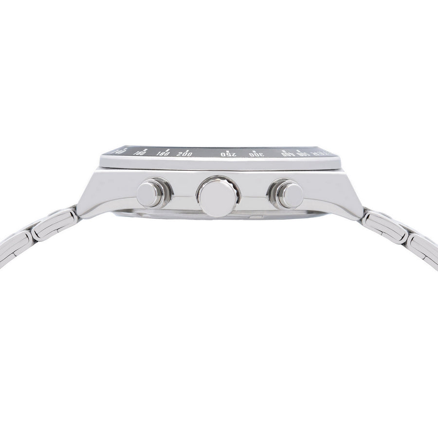 lorus solar chronograph gents stainless steel black dial bracelet watch