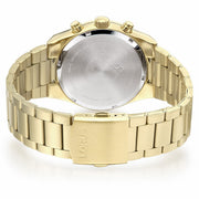 lorus solar chronograph gents gold plated black dial bracelet watch