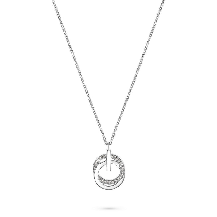 jette necklace silver 925 rhodium plated with cubic zirconia 45+3cm