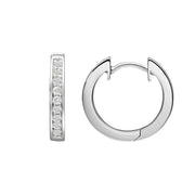 jette earrings silver 925 rhodium plated with cubic zirconia