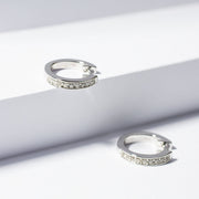 jette earrings silver 925 rhodium plated with cubic zirconia