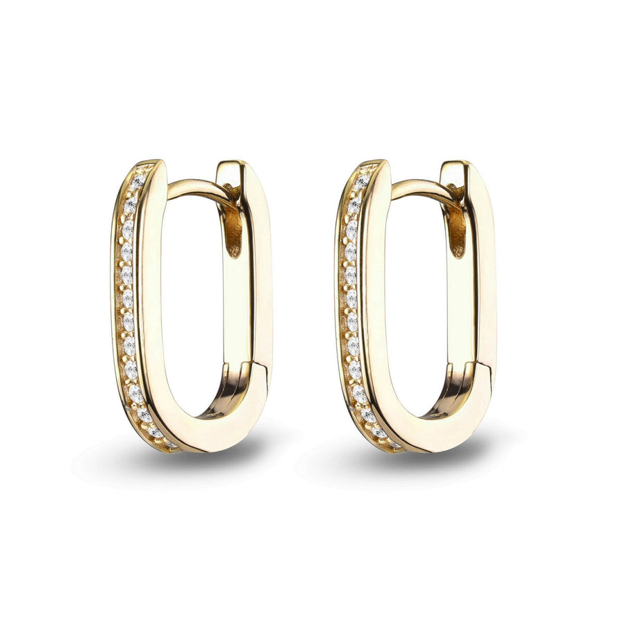 jette earrings silver 925 yellow gold plate with cubic zirconia