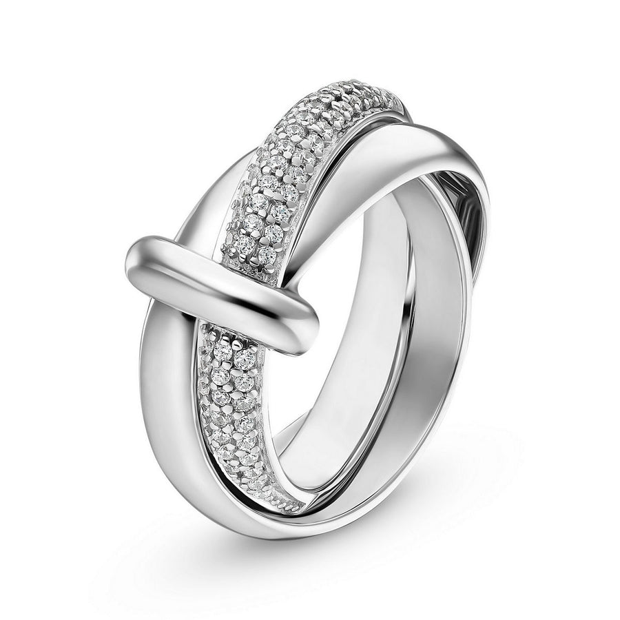 jette ring silver 925 rhodium plated with cubic zirconia size57