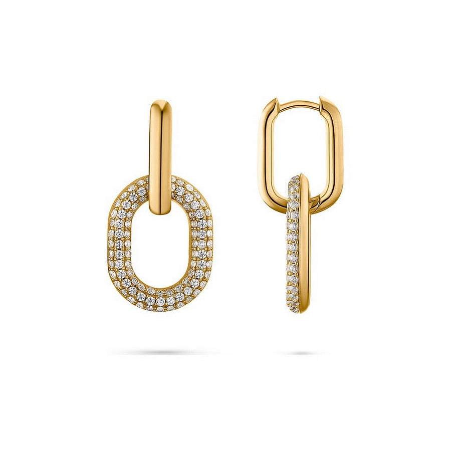 jette earrings silver 925 yellow gold plate with cubic zirconia