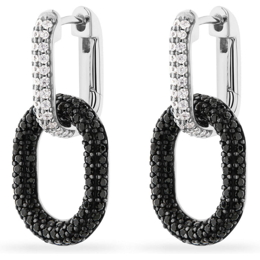 jette earrings silver 925 rhodium plated with cubic zirconia