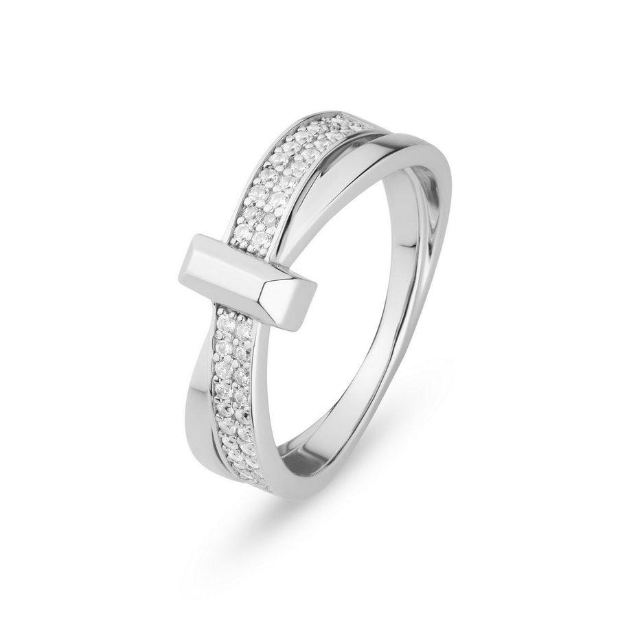 jette ring silver 925 rhodium plated with cubic zirconia size59