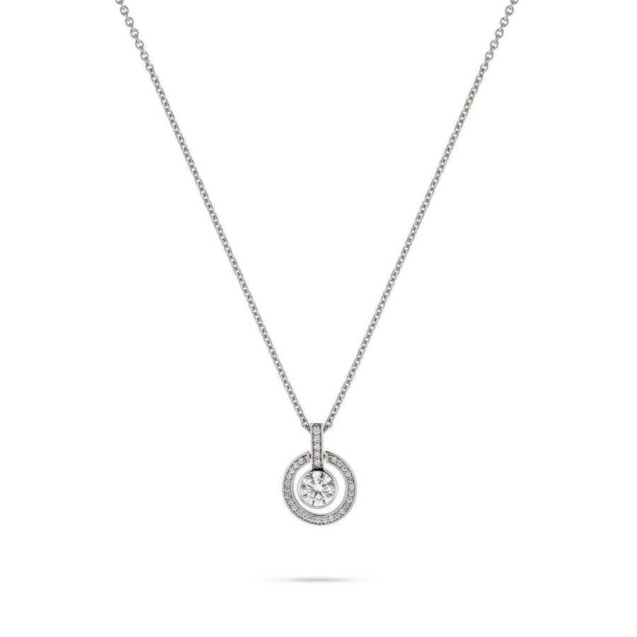 jette necklace silver 925 rhodium plated with cubic zirconia 48cm