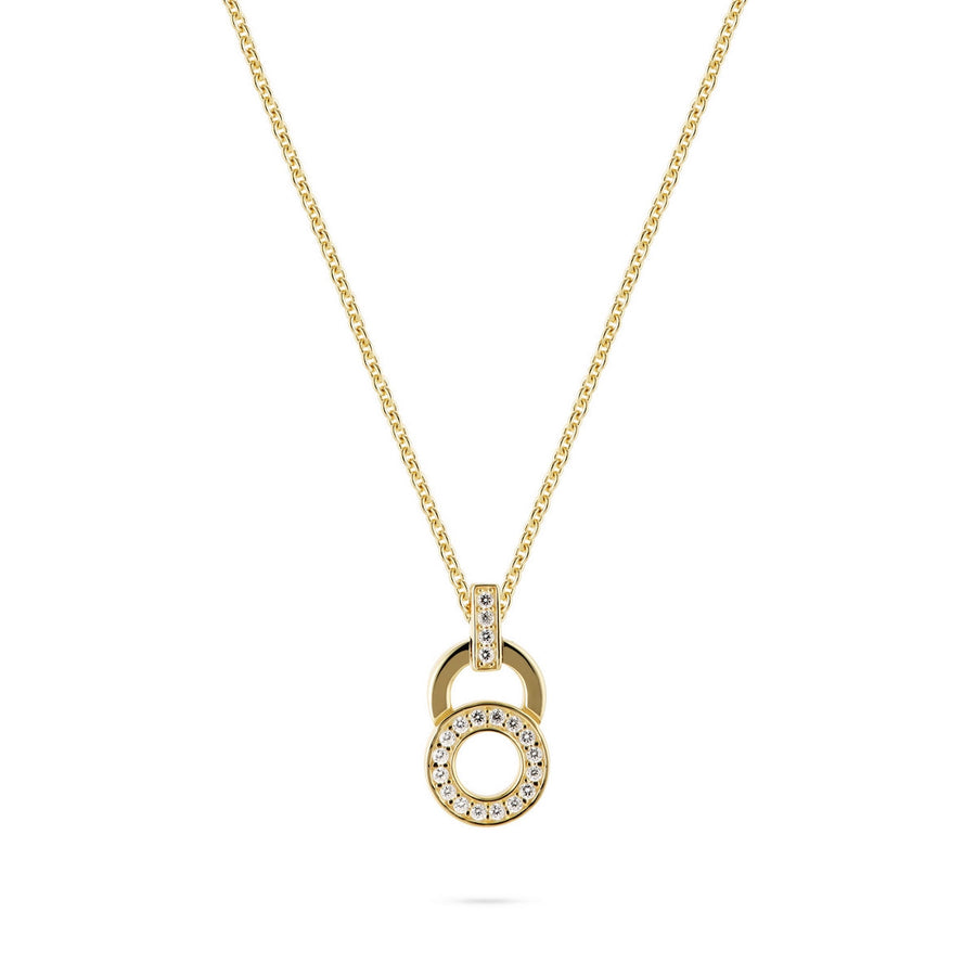 jette necklace silver 925 yellow gold plate with cubic zirconia 48cm