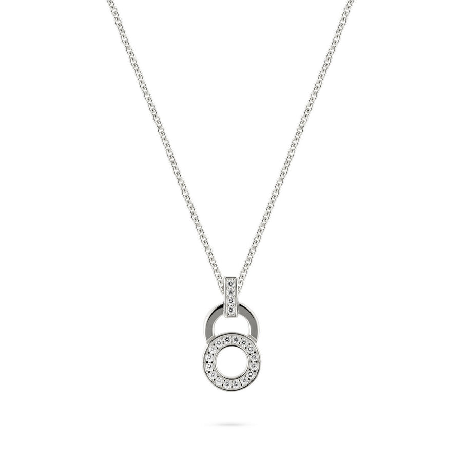 jette necklace silver 925 rhodium plated with cubic zirconia 48cm