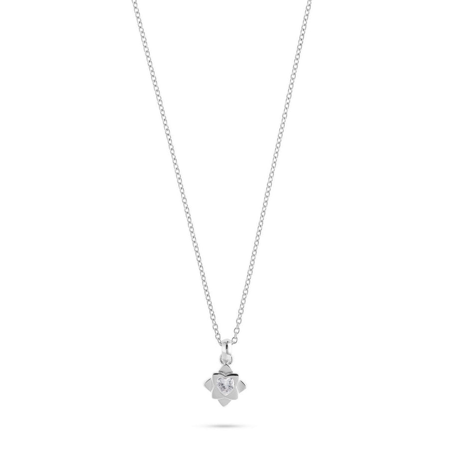 jette necklace silver 925 rhodium plated with cubic zirconia 45+3cm