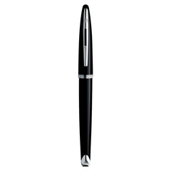 waterman - car�ne fountain pen black with silver trim, medium nib