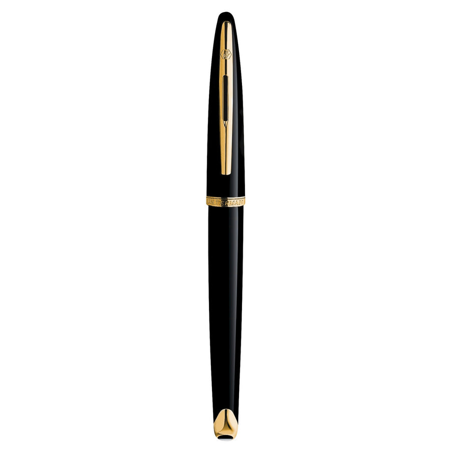 waterman - car�ne fountain pen black  with gold trim, fine nib