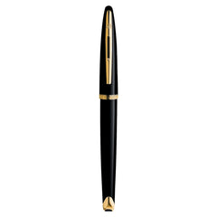 waterman - car�ne fountain pen black with gold trim, medium nib