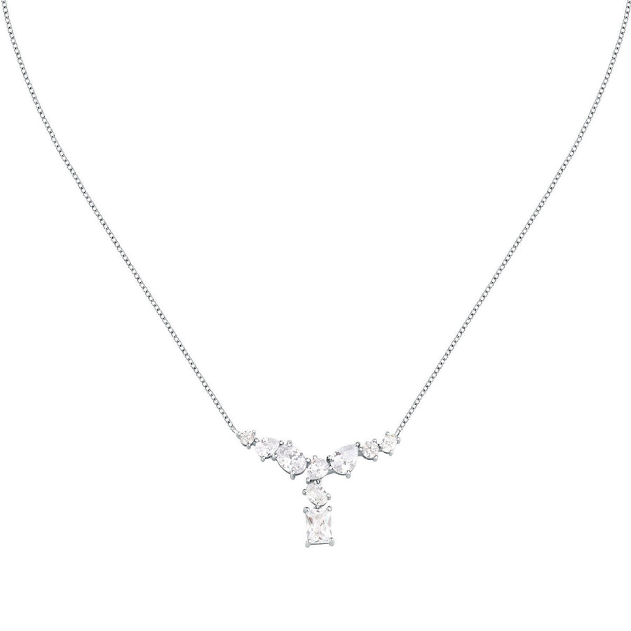 morellato silver riflessi necklace s925 rhodium cz white 40+5cm