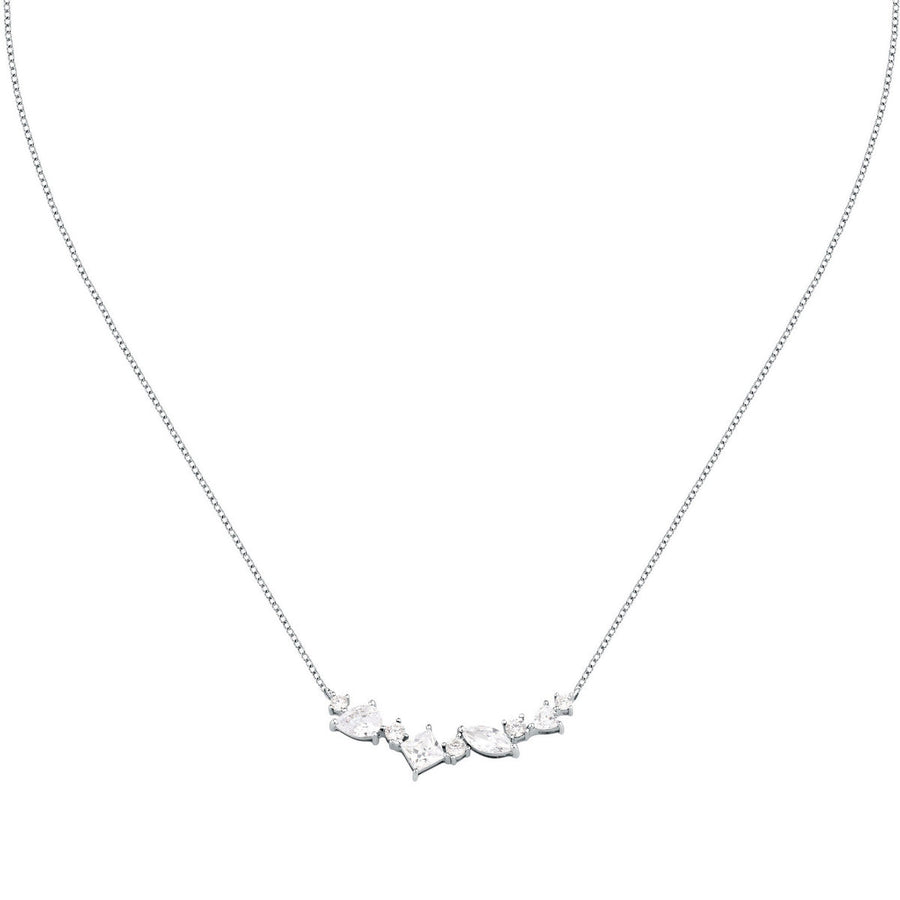 morellato silver riflessi necklace s925 rhodium cz white 40+5cm