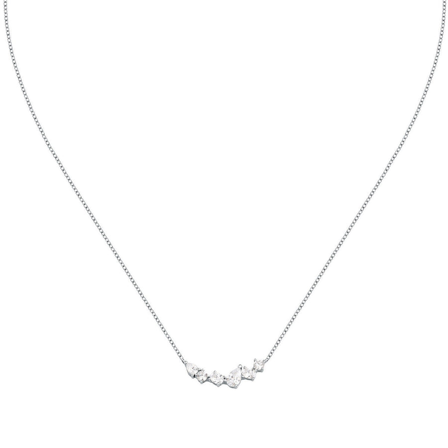 morellato silver riflessi necklace s925 rhodium cz white 40+5cm