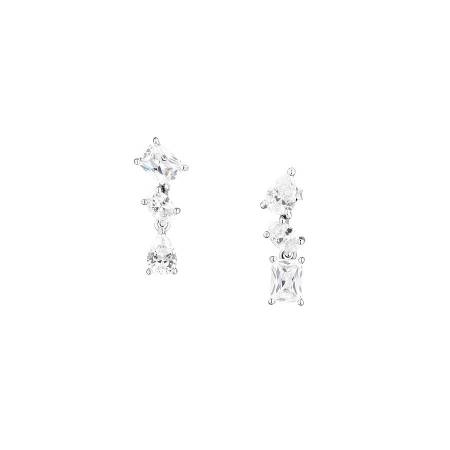 morellato silver rifle stainless steel earrings s925 rhodium cz white 2cm
