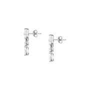 morellato silver rifle stainless steel earrings s925 rhodium cz white 2cm