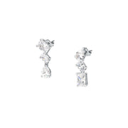 morellato silver rifle stainless steel earrings s925 rhodium cz white 2cm