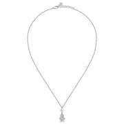 perla rose pack pend cz+pearl 925 38+4cm