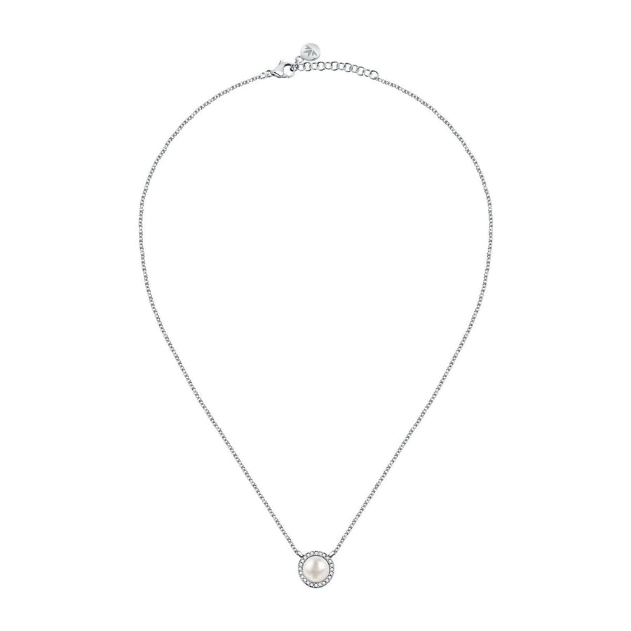 perla pend cz+8mm pearl 925 38+4cm